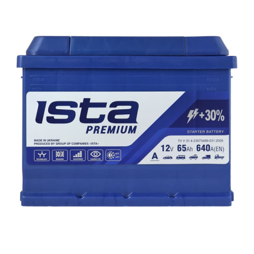Автомобільний акумулятор ISTA Premium 65Ah 640A